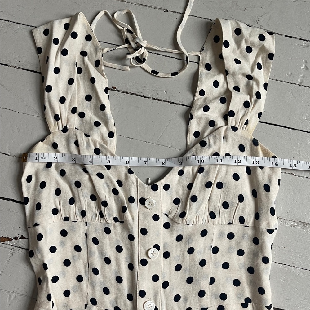 Reformation Black and White Polka Dot Backless Sun Dress - Picture 7 of 17